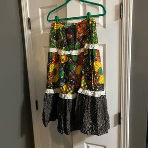 Colorful Patchwork Midi Skirt